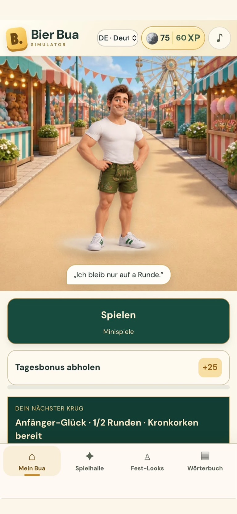 Startseite von BierBua Simulator
