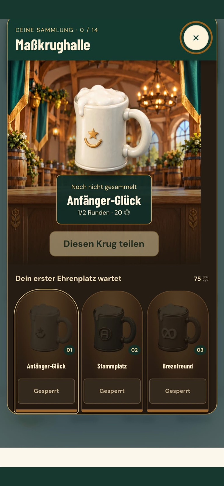Maßkrughalle mit Sammlung